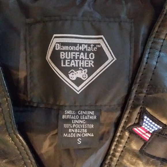 S Buffalo Leather Motorcycle Vest Biker Harley Davidson Rider Black Coat EUC - Picture 6 of 9